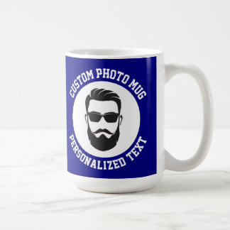 My Face on a NAVY BLUE Large Custom Mug