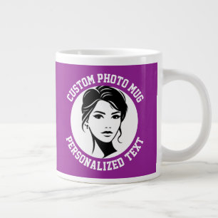 My Face on a PLUM PURPLE Custom Large Coffee Mug