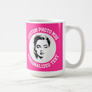 My Face on a STRAWBERRY PINK Large Custom Coffee Mug