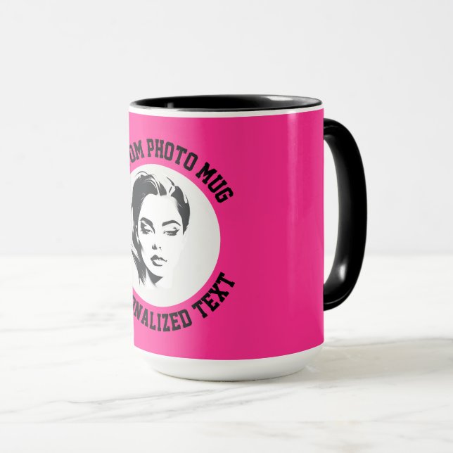 My Face on a STRAWBERRY PINK Large Custom Combo Mug (Front Right)