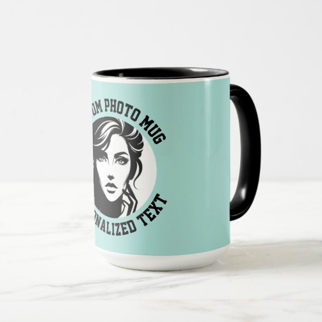 My Face on a TURQUOISE Large Custom Combo Mug (Front Right)