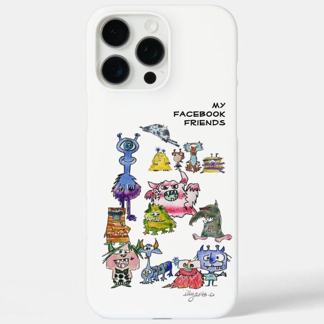 My Facebook Friends Cartoon Monsters Case-Mate iPhone Case (Back)