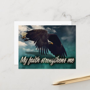 "My faith strengthens me" Motivation Affirmation Postcard