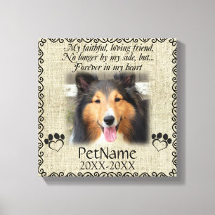 My Faithful Friend Pet Sympathy Custom Burlap Canvas Print