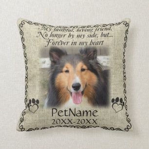 My Faithful Friend Pet Sympathy Custom Burlap Cushion