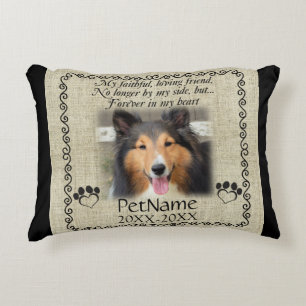 My Faithful Friend Pet Sympathy Custom Burlap Decorative Cushion
