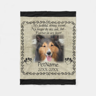 My Faithful Friend Pet Sympathy Custom Burlap Fleece Blanket