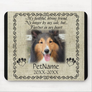 My Faithful Friend Pet Sympathy Custom Burlap Mouse Mat