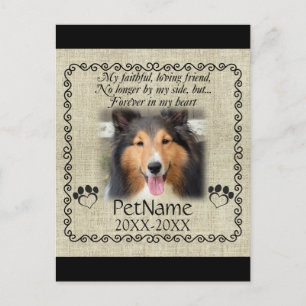 My Faithful Friend Pet Sympathy Custom Burlap Postcard