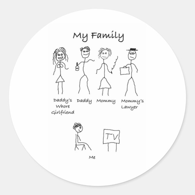 My-Family-4 Classic Round Sticker (Front)
