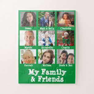My Family And Friends Name & Photo Green Dementia Jigsaw Puzzle