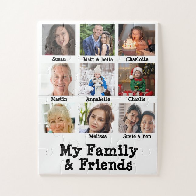My Family And Friends Name & Photo White Dementia Jigsaw Puzzle (Vertical)
