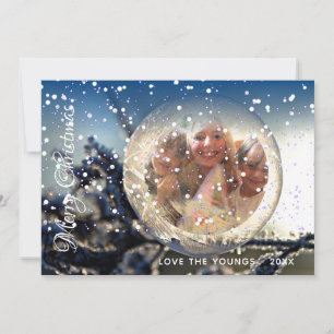 My Family Christmas PHOTO Card Snow Globe Magic