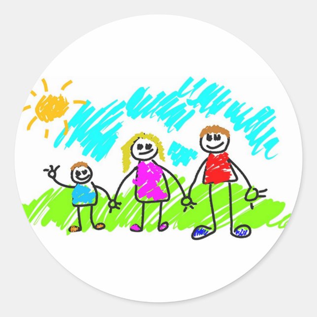 My Family Classic Round Sticker (Front)
