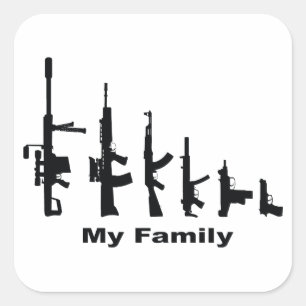My Family (I Love Guns) Square Sticker