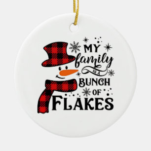 My Family is a Bunch of Flakes Snowflake Ceramic Tree Decoration