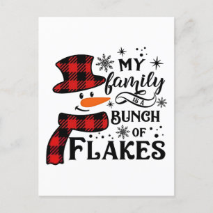 My Family is a Bunch of Flakes Snowflake Holiday Postcard