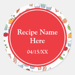My Family Recipes Classic Round Sticker