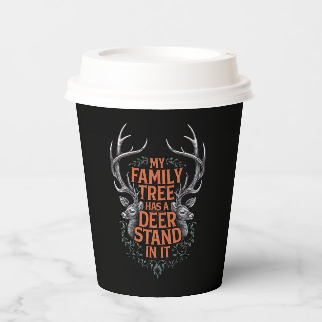 My Family Tree Has A Deer Stand In It Hunting Paper Cups (Front)