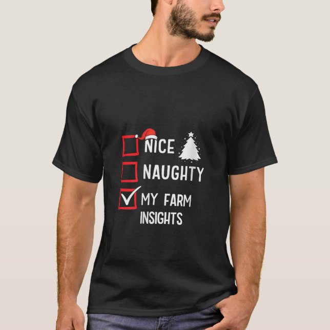 My Farm Insights Nice Naughty Christmas Farmers V  T-Shirt (Front)