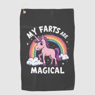 My Farts Are Magical Funny Unicorn Rainbow Golf Towel