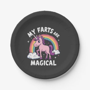 My Farts Are Magical Funny Unicorn Rainbow  Paper Plate