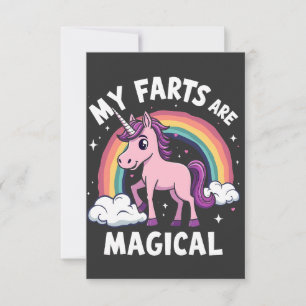 My Farts Are Magical Funny Unicorn Rainbow  Thank You Card