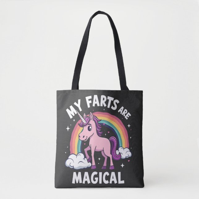 My Farts Are Magical Funny Unicorn Rainbow  Tote Bag (Front)