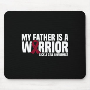 My Father is a Warrior Burgundy Ribbon Sickle Cell Mouse Mat