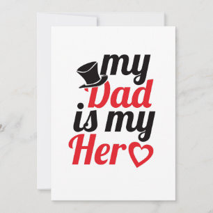 my father is my hero (father's day) greeting card