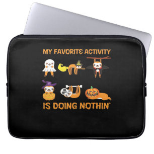 My Favorite Activity Is Doing Nothin' Retro Sloth  Laptop Sleeve