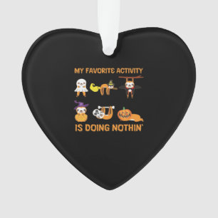 My Favorite Activity Is Doing Nothin' Retro Sloth Ornament