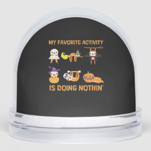 My Favorite Activity Is Doing Nothin' Retro Sloth Snowglobe