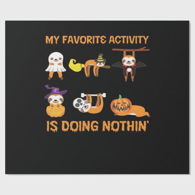 My Favorite Activity Is Doing Nothin' Retro Sloth  Wrapping Paper (Flat)