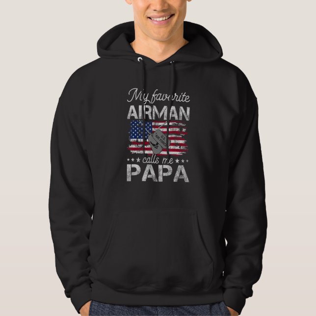 My Favorite Airman Calls Me Papa USAF Tee (Front)