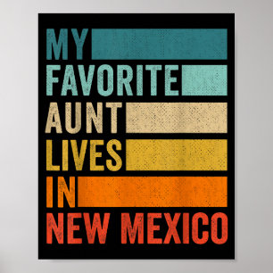 My Favorite Aunt Lives In New Mexico Vintage  Poster