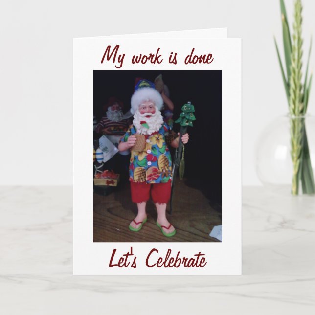 MY FAVORITE BEACH BUM ADULT HAPPY HOLIDAY CARD (Front)