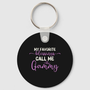 My Favorite Blessings Call Me Gammy Grandma Mother Key Ring