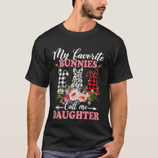 My Favorite Bunnies Call Me Daughter Easter Leopar T-Shirt (Front)