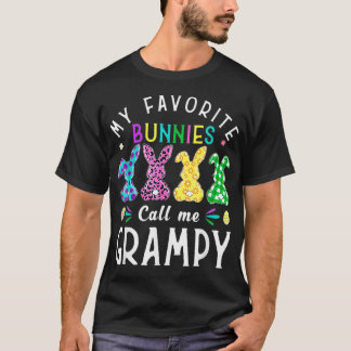 My Favorite Bunnies Call Me Grampy  Bunny Egg Leop T-Shirt