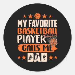 My Favorite Bysketbyll Player Calls Me Dad Coach M Classic Round Sticker