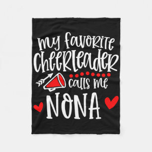 My Favorite Cheerleader Calls Me Nona Funny Cheerl Fleece Blanket