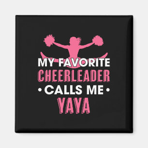My Favorite Cheerleader Calls Me Yaya Cheerleading Magnet
