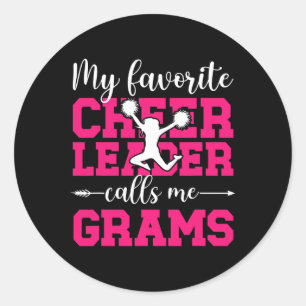 My Favorite Cheerleader Grams Cheer Grams Grandma Classic Round Sticker
