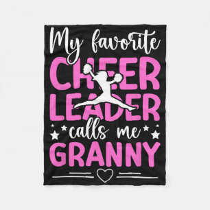 My Favorite Cheerleader Granny Cheer Granny Grandm Fleece Blanket
