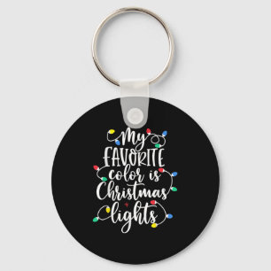 My Favorite Color Is Christmas Lights Funny Xmas C Key Ring