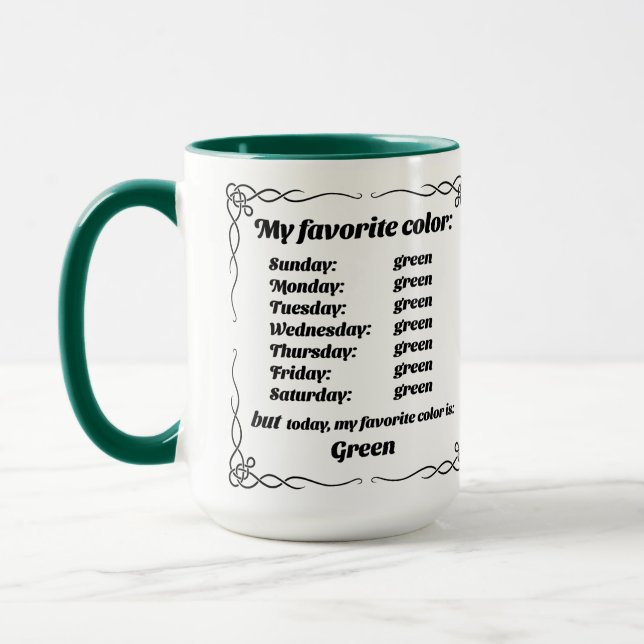 My favorite color is green mug (Left)