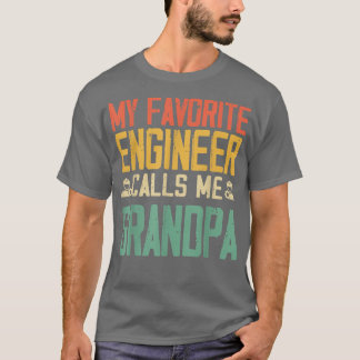 My Favorite Engineer Calls Me Grandpa Vintage Retr T-Shirt