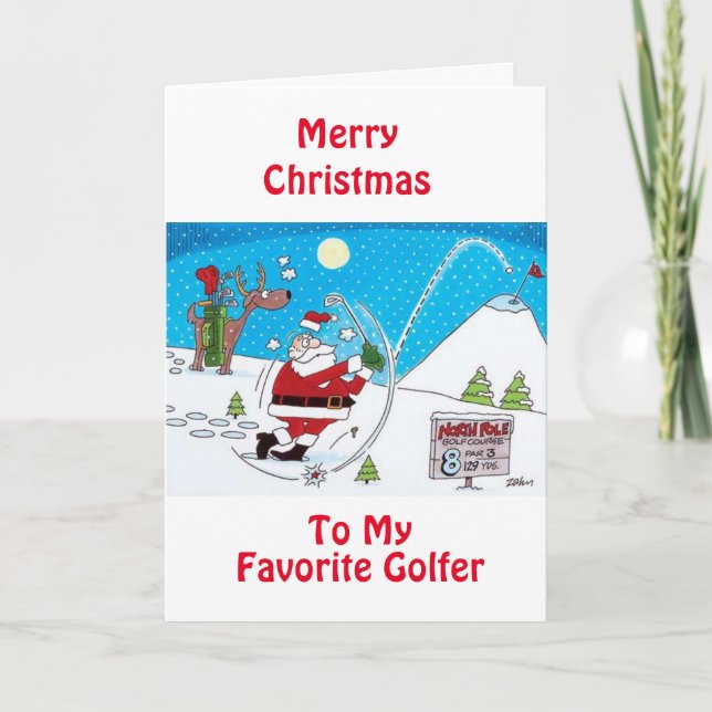 "MY FAVORITE GOLFER" AT CHRISTMAS HOLIDAY CARD (Front)