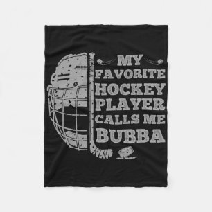 My Favorite Hockey Calls Me Bub Vintage Family Mat Fleece Blanket